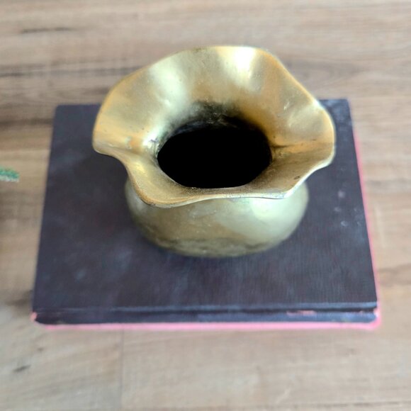 Solid brass vintage bud vase. - Picture 2 of 6